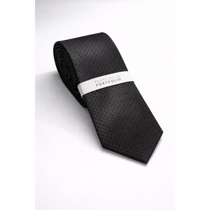 PERRY ELLIS Portfolio Men's Elegant   Neck Tie Black  color  Micro Texture new